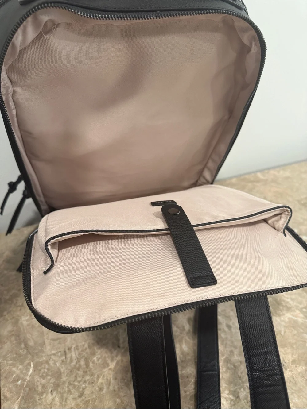 CALPAK Men's Black Leather Travel Backpack